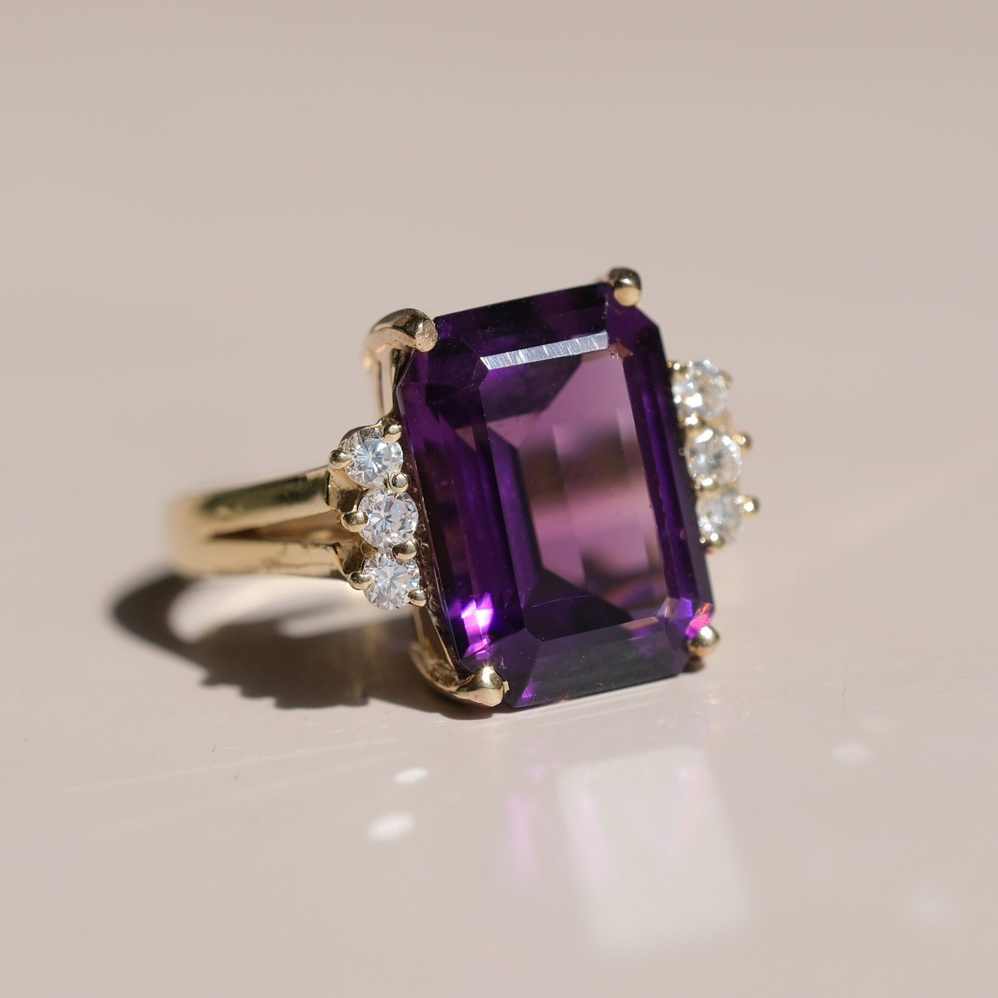 Vintage Amethyst & Diamond Ring