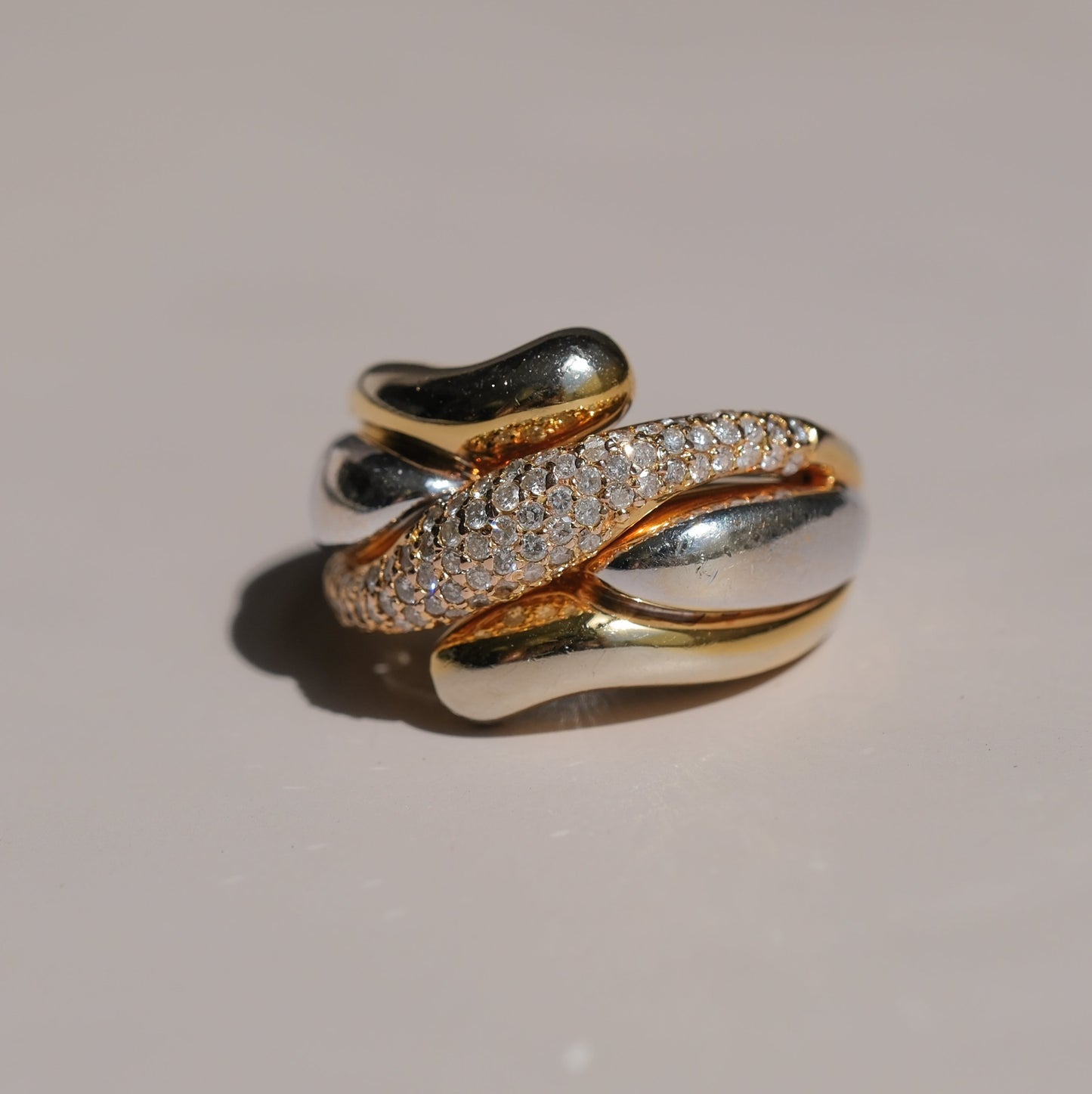 Bold Two-Toned Diamond Ring