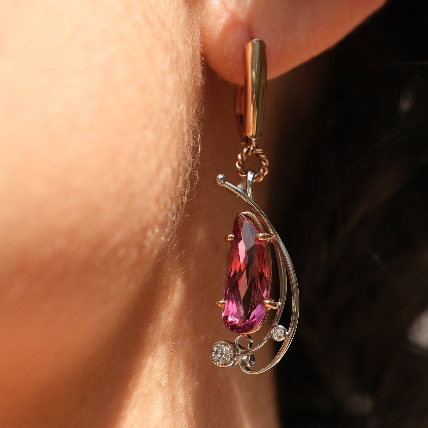 Rubellite Tourmaline Earrings