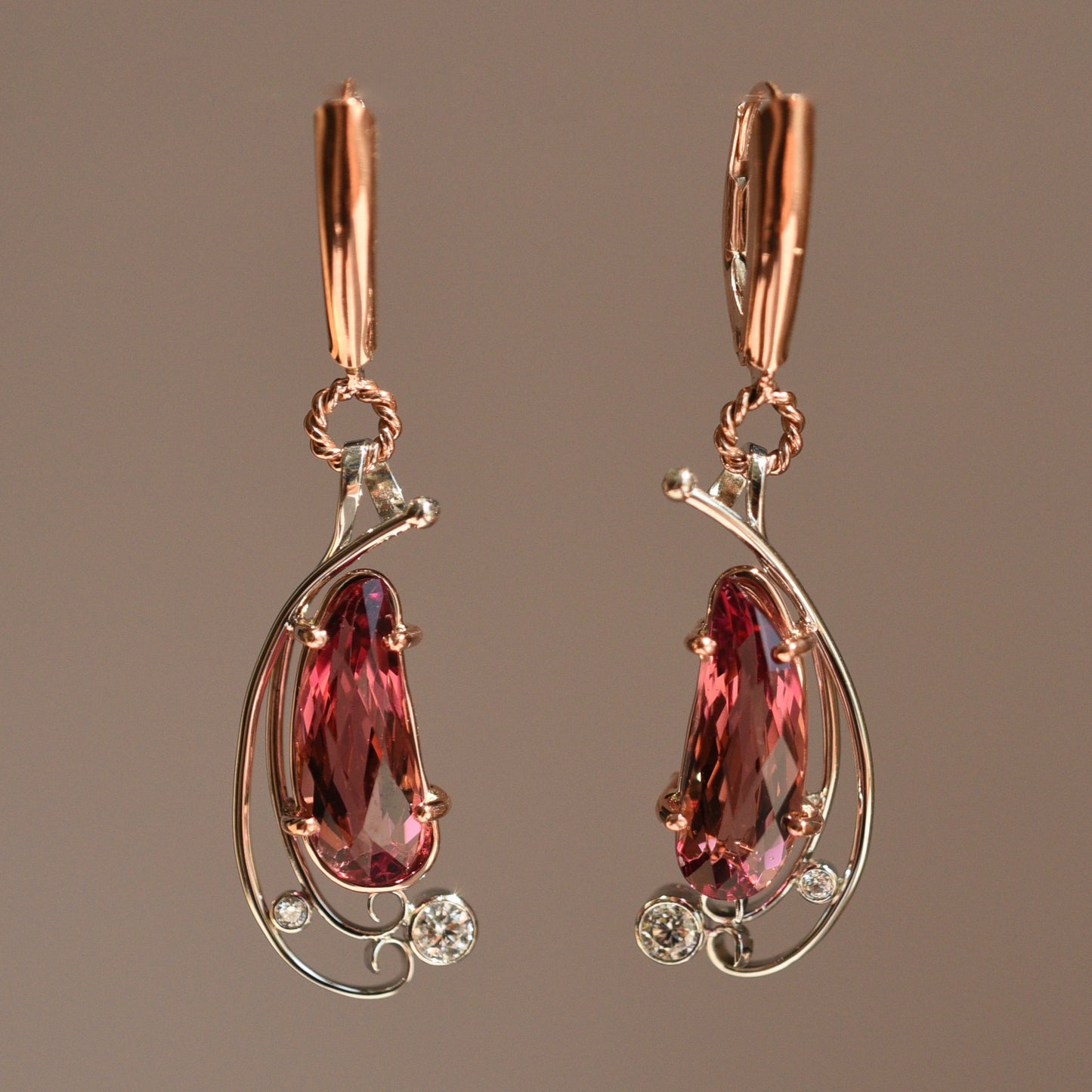Rubellite Tourmaline Earrings