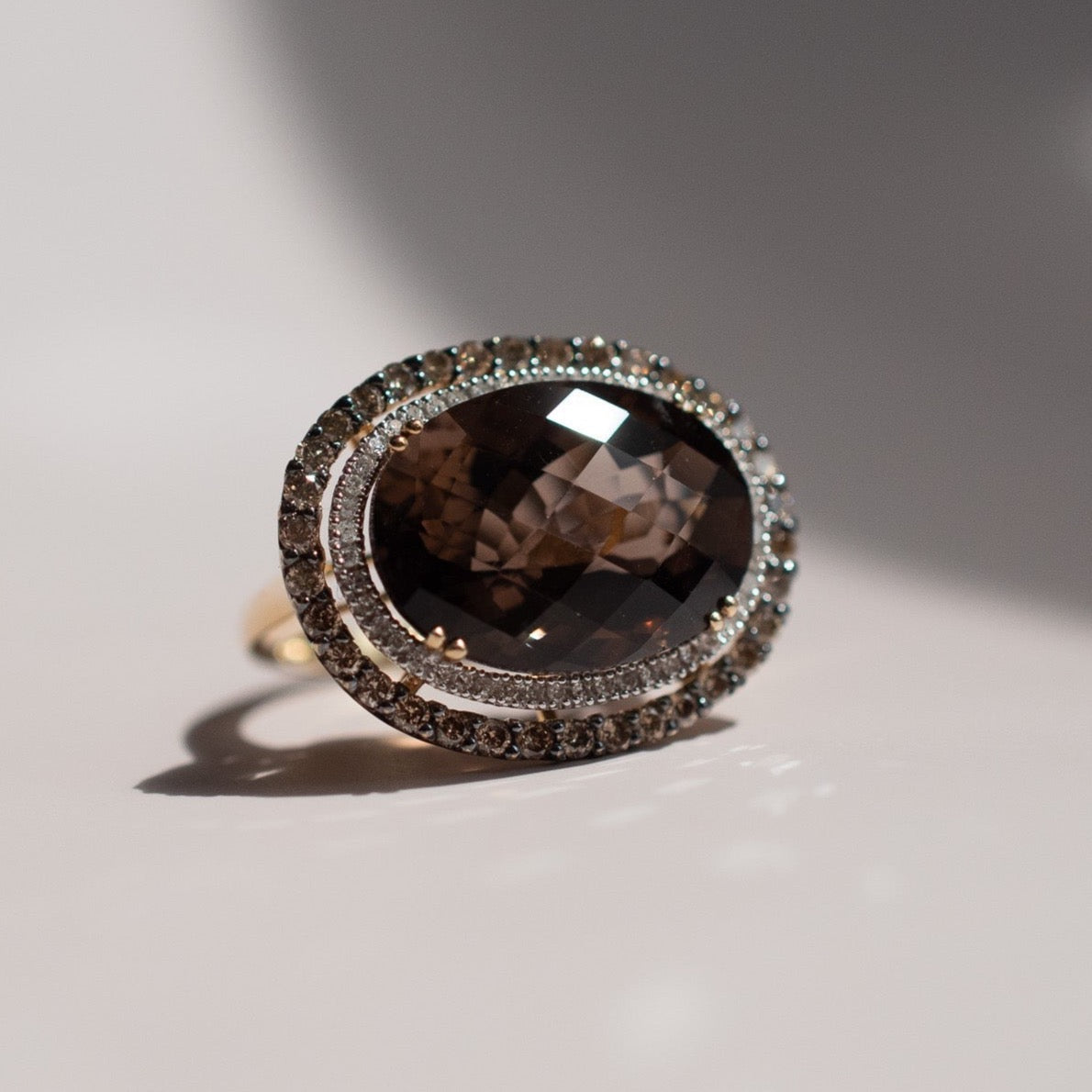 The Dramatic Smoky Quartz Ring