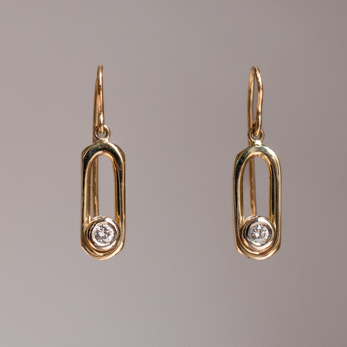 Gold Diamond Drop Earrings