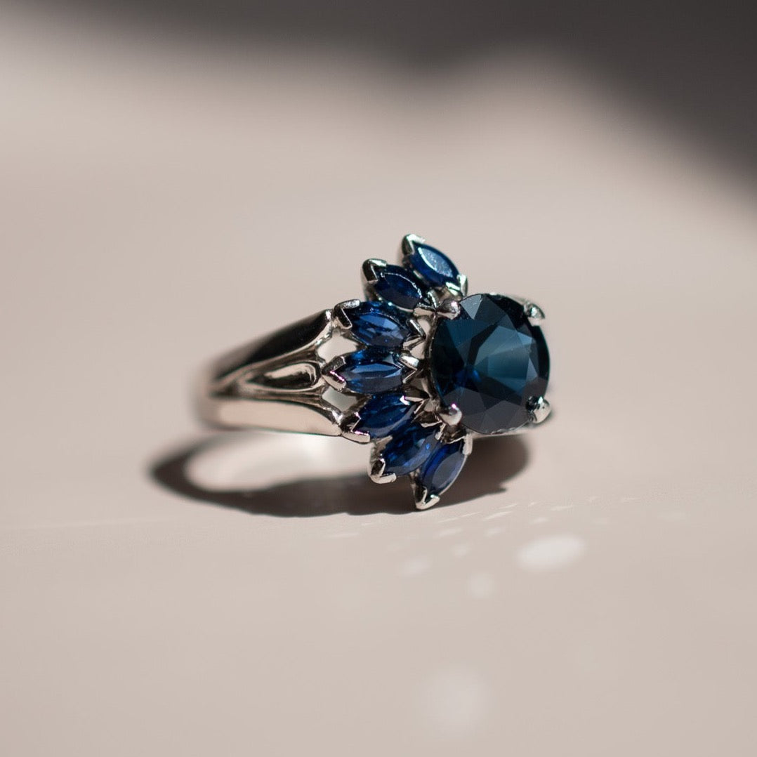 Sapphire Peacock Ring