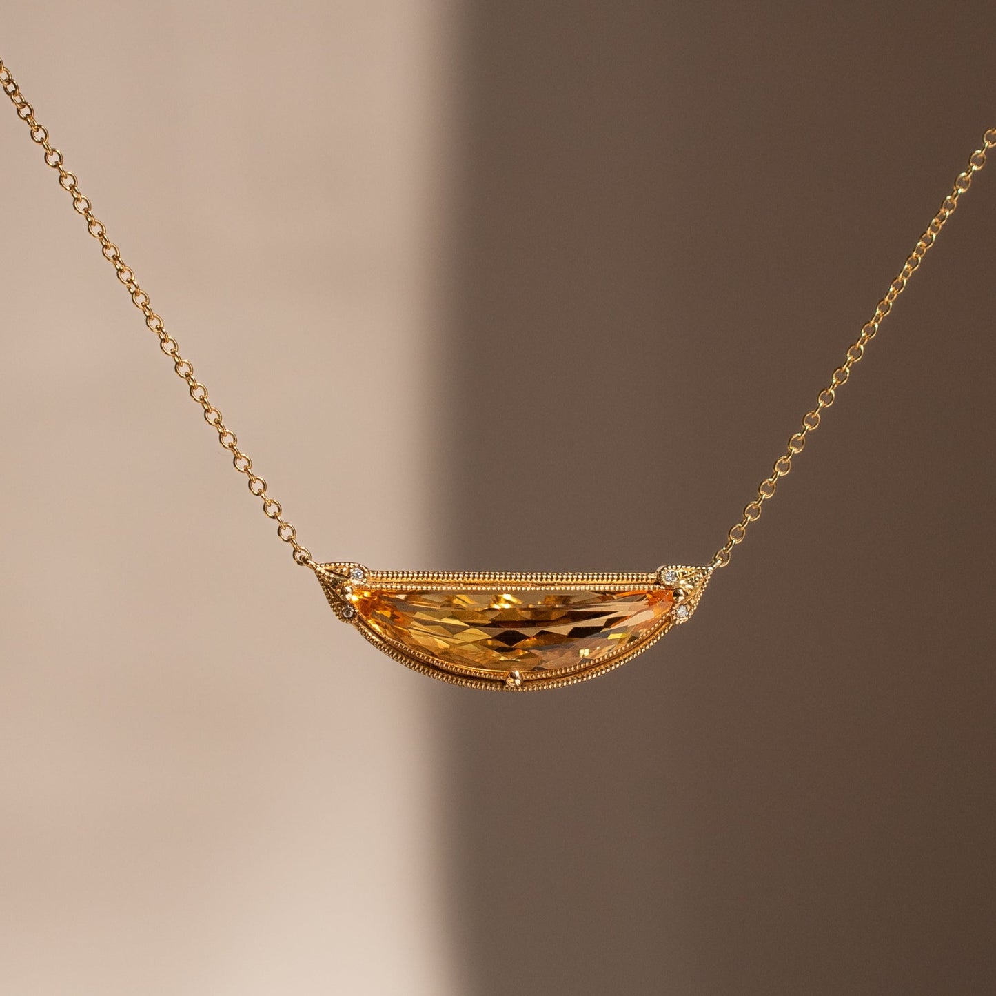 Half Moon Citrine Necklace