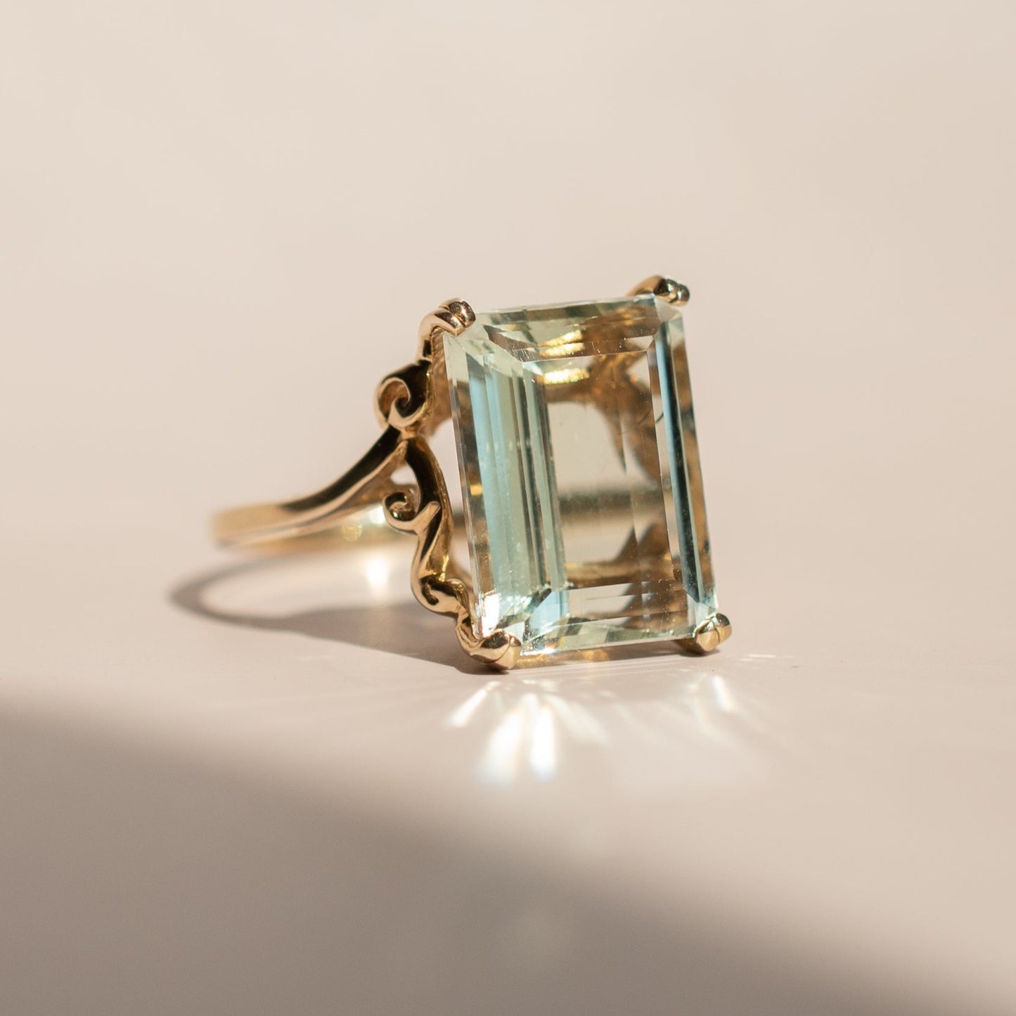 Vintage Green Quartz Cocktail Ring