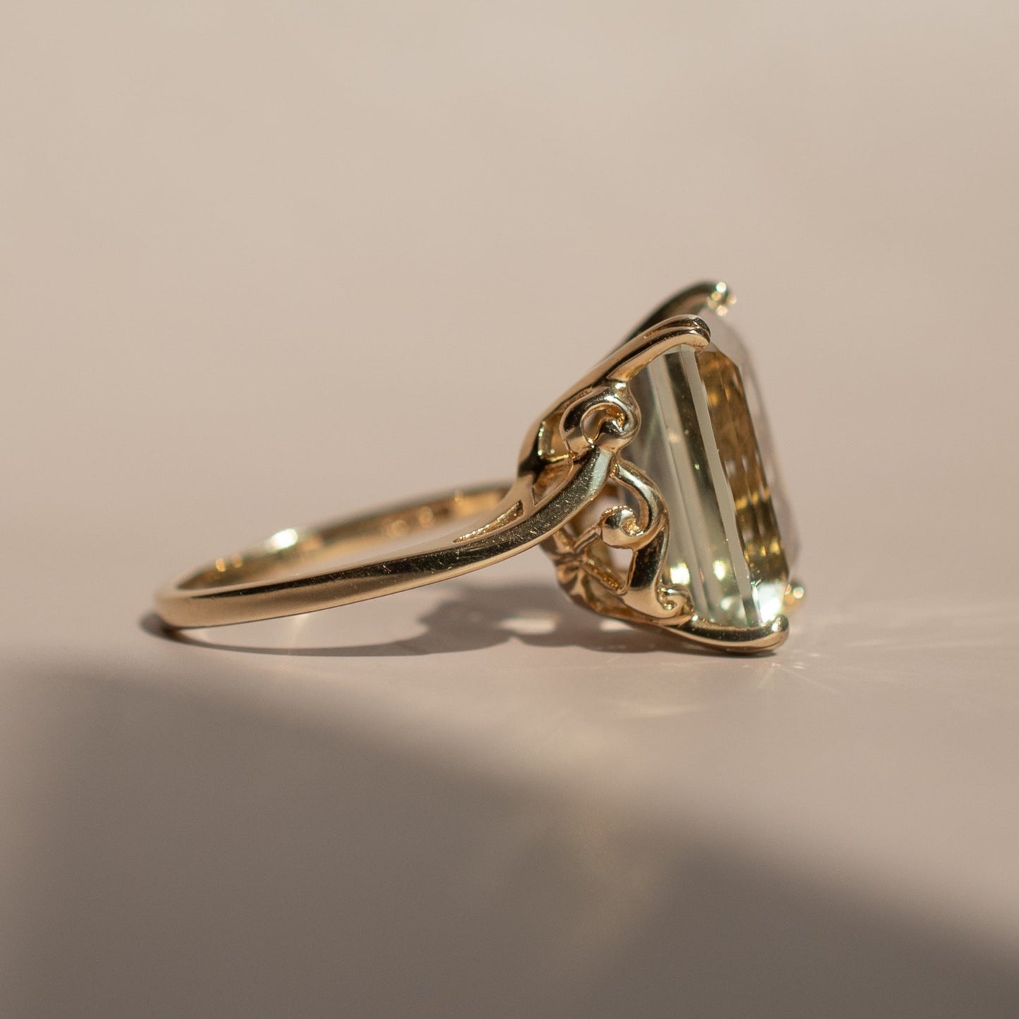 Vintage Green Quartz Cocktail Ring