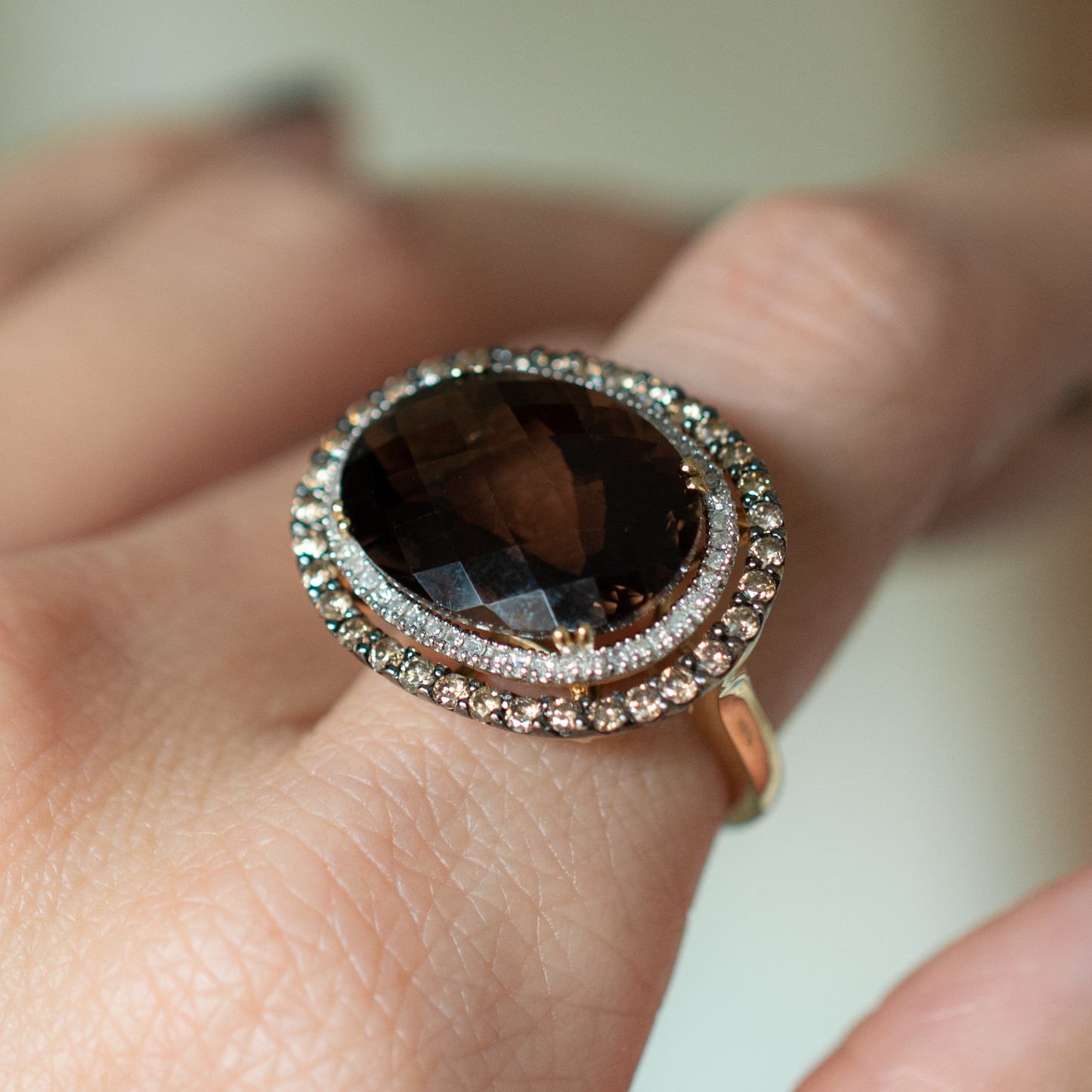 The Dramatic Smoky Quartz Ring