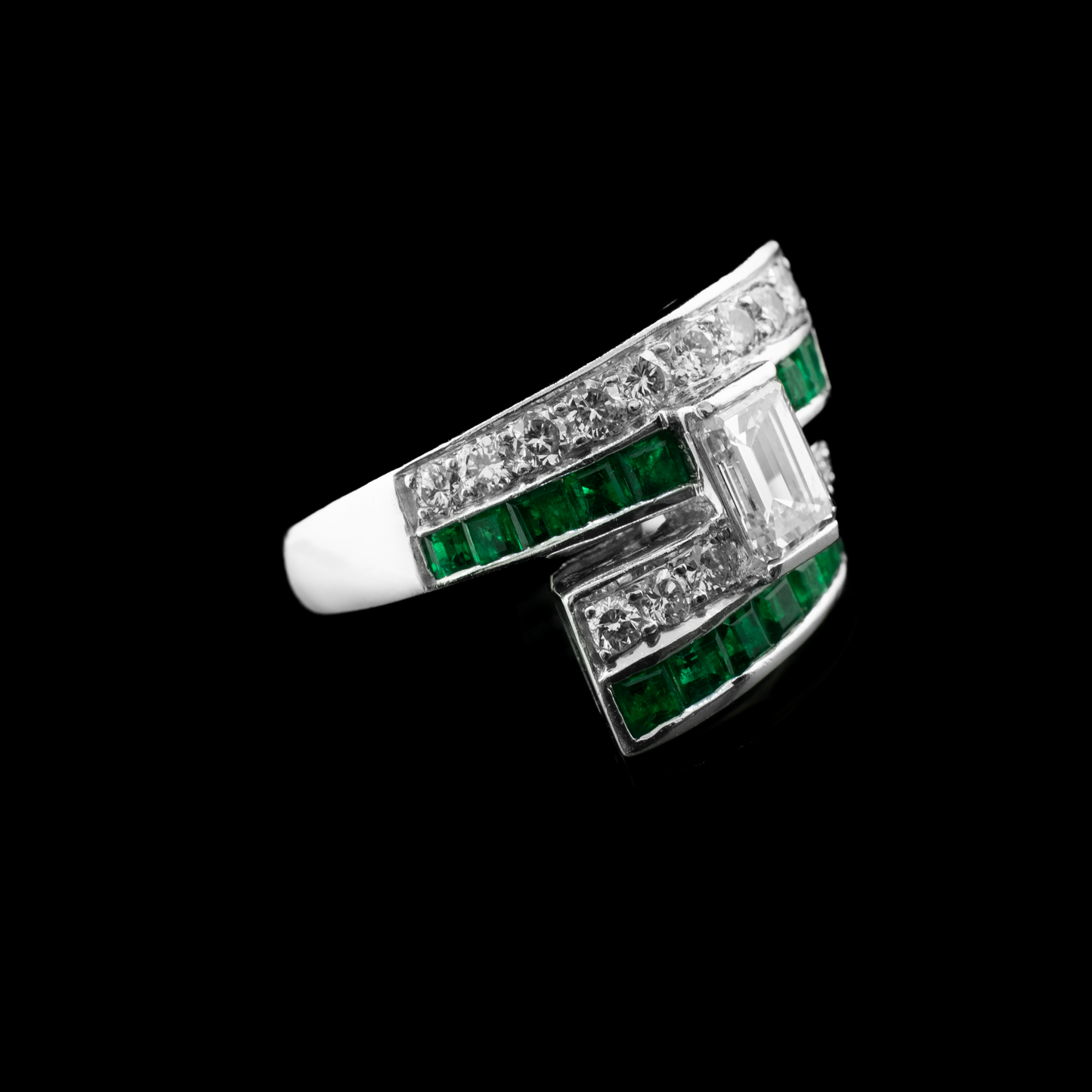 The Crossed Paths Emerald Ring