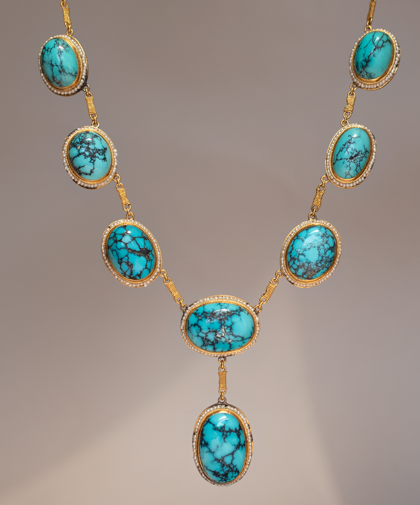 Turquoise and 14k Gold Necklace