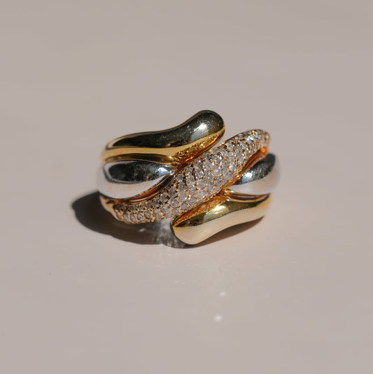 Bold Two-Toned Diamond Ring