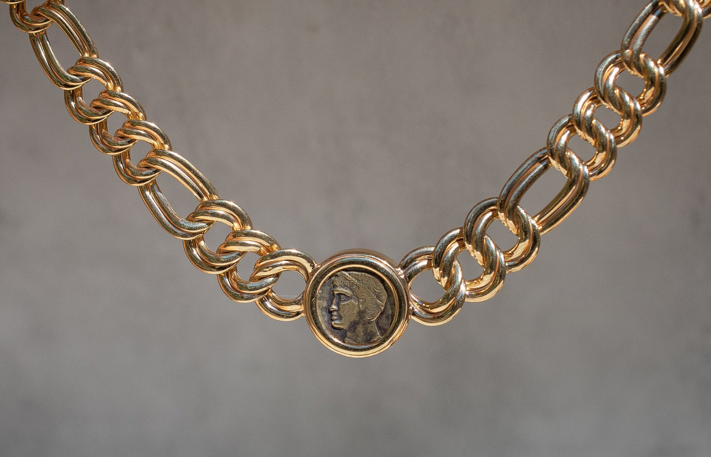 Vintage 14K Gold Chunky Coin Necklace