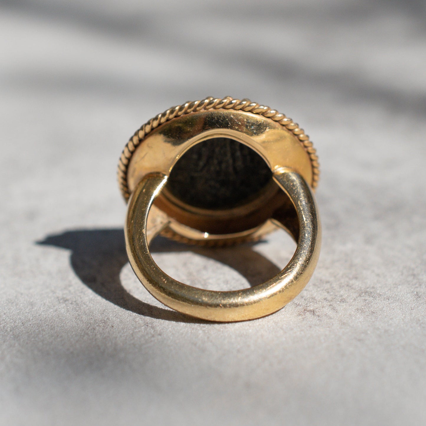 Vintage 18K Gold Roman Empire Constantine II Coin Ring