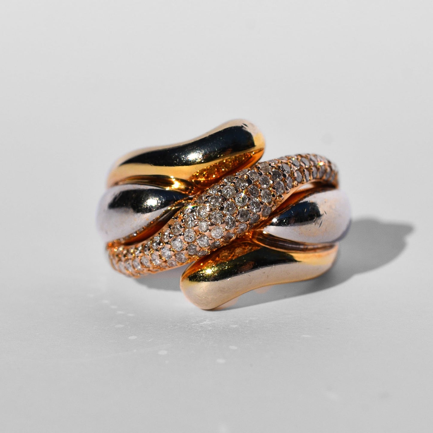 Bold Two-Toned Diamond Ring