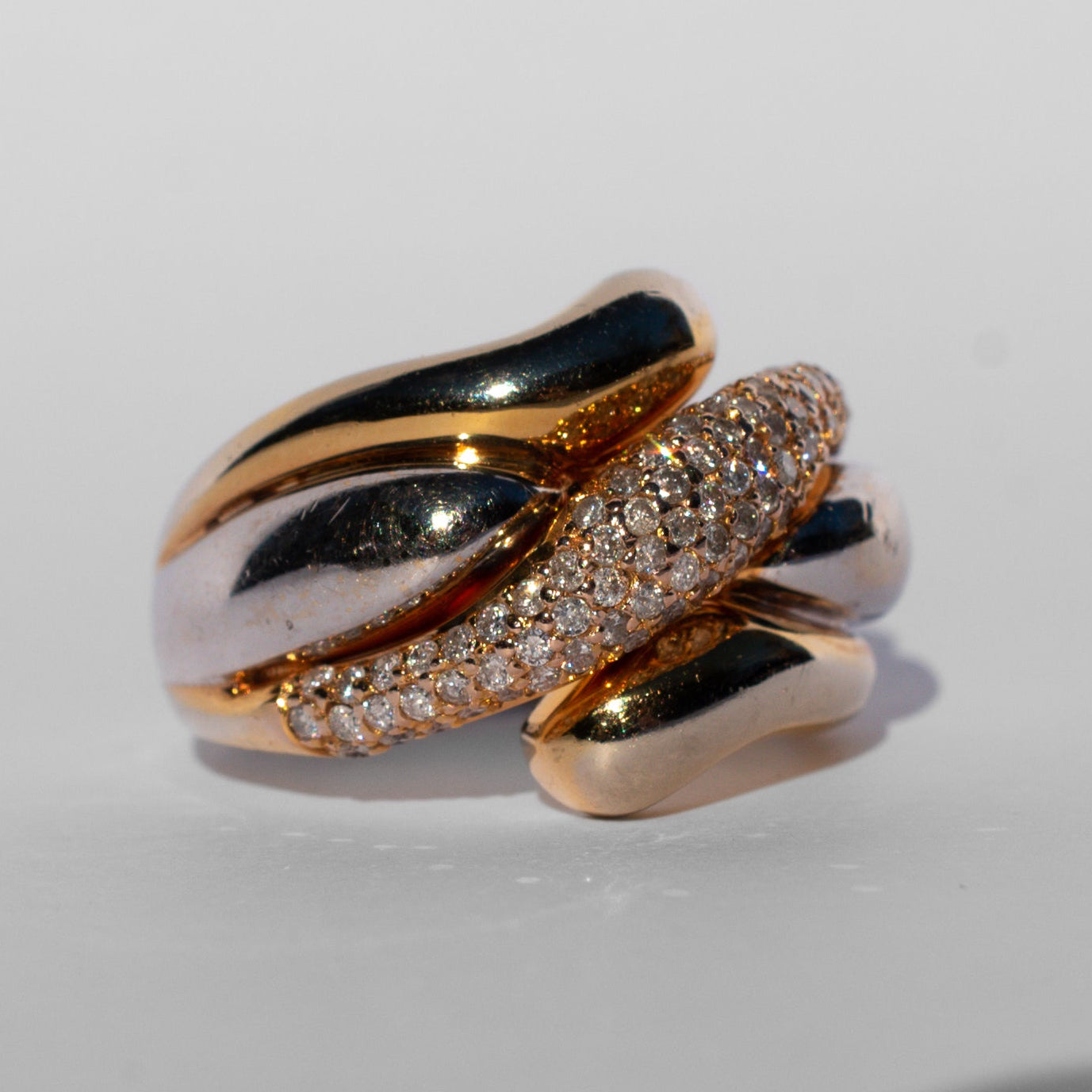 Bold Two-Toned Diamond Ring