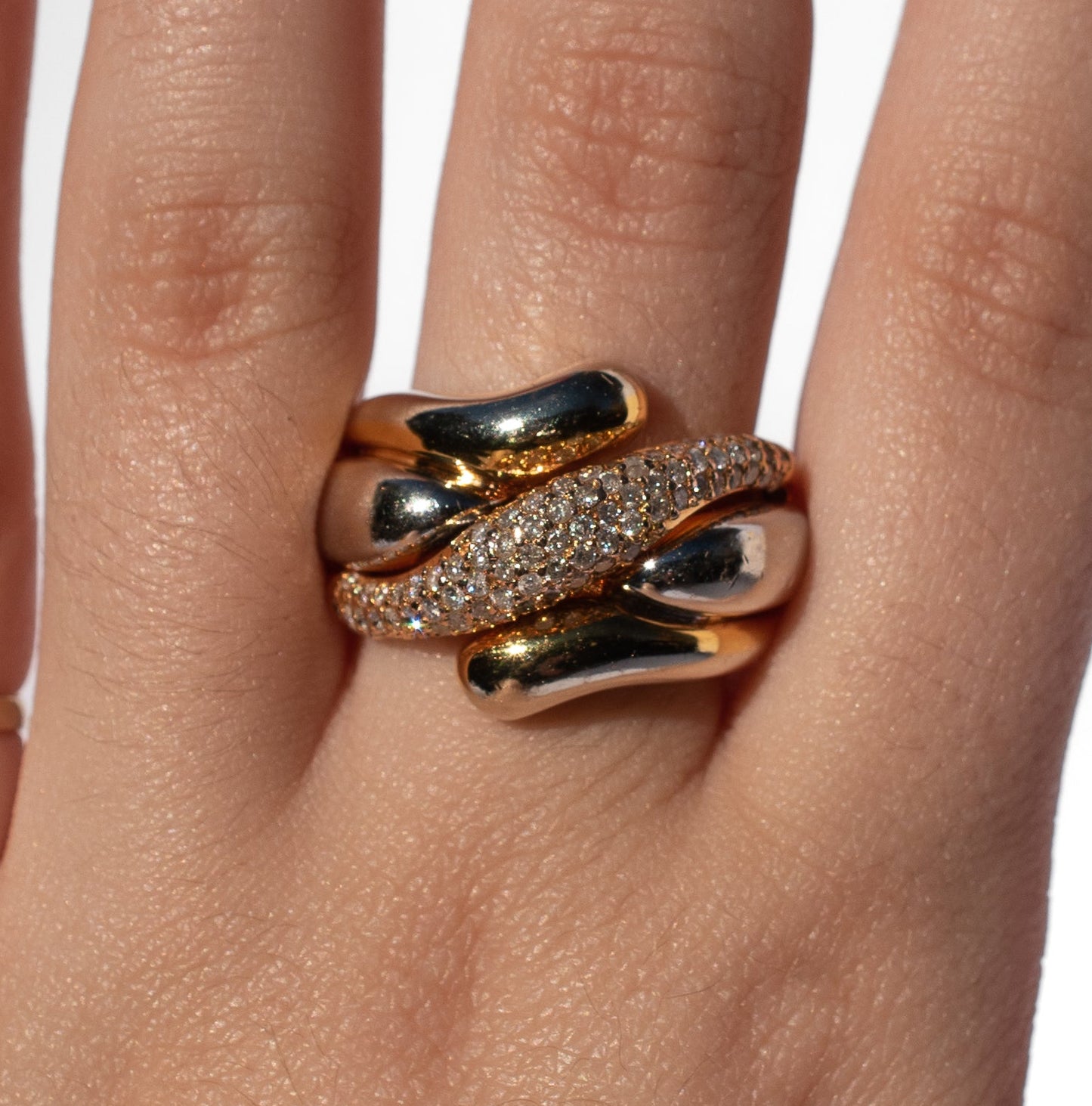 Bold Two-Toned Diamond Ring