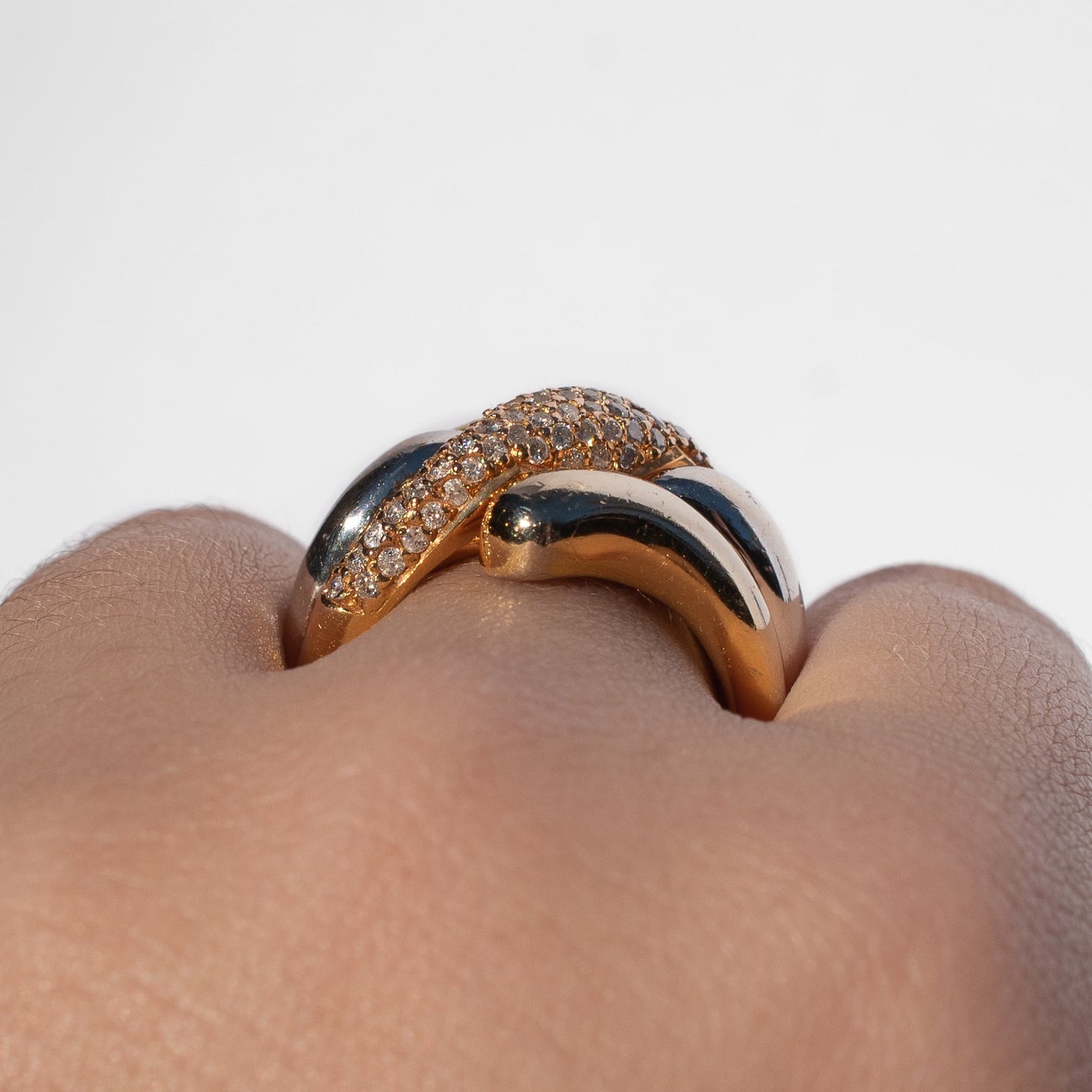 Bold Two-Toned Diamond Ring