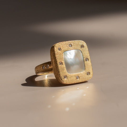 Mother of Pearl Satin Ring
