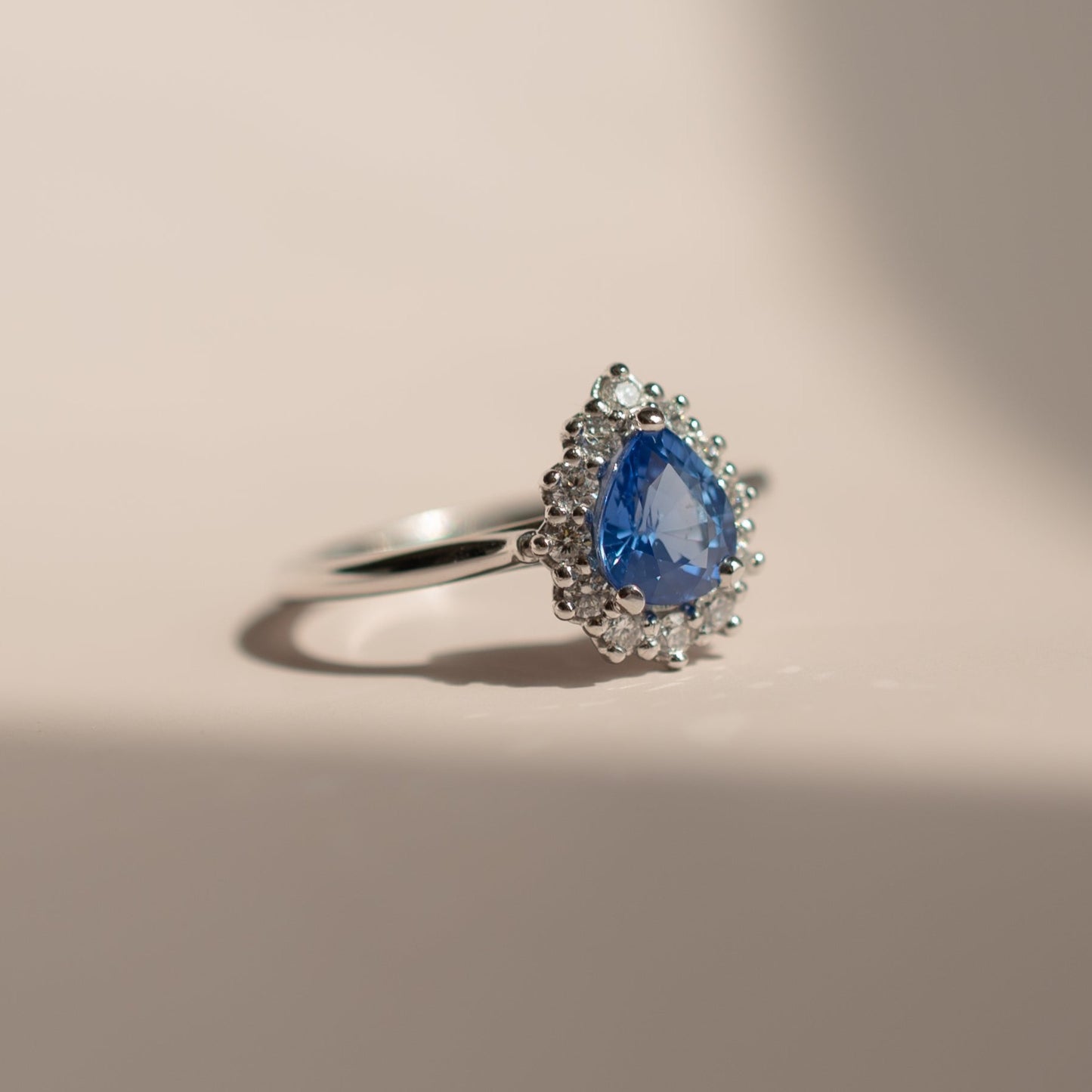 Sapphire Droplet Ring