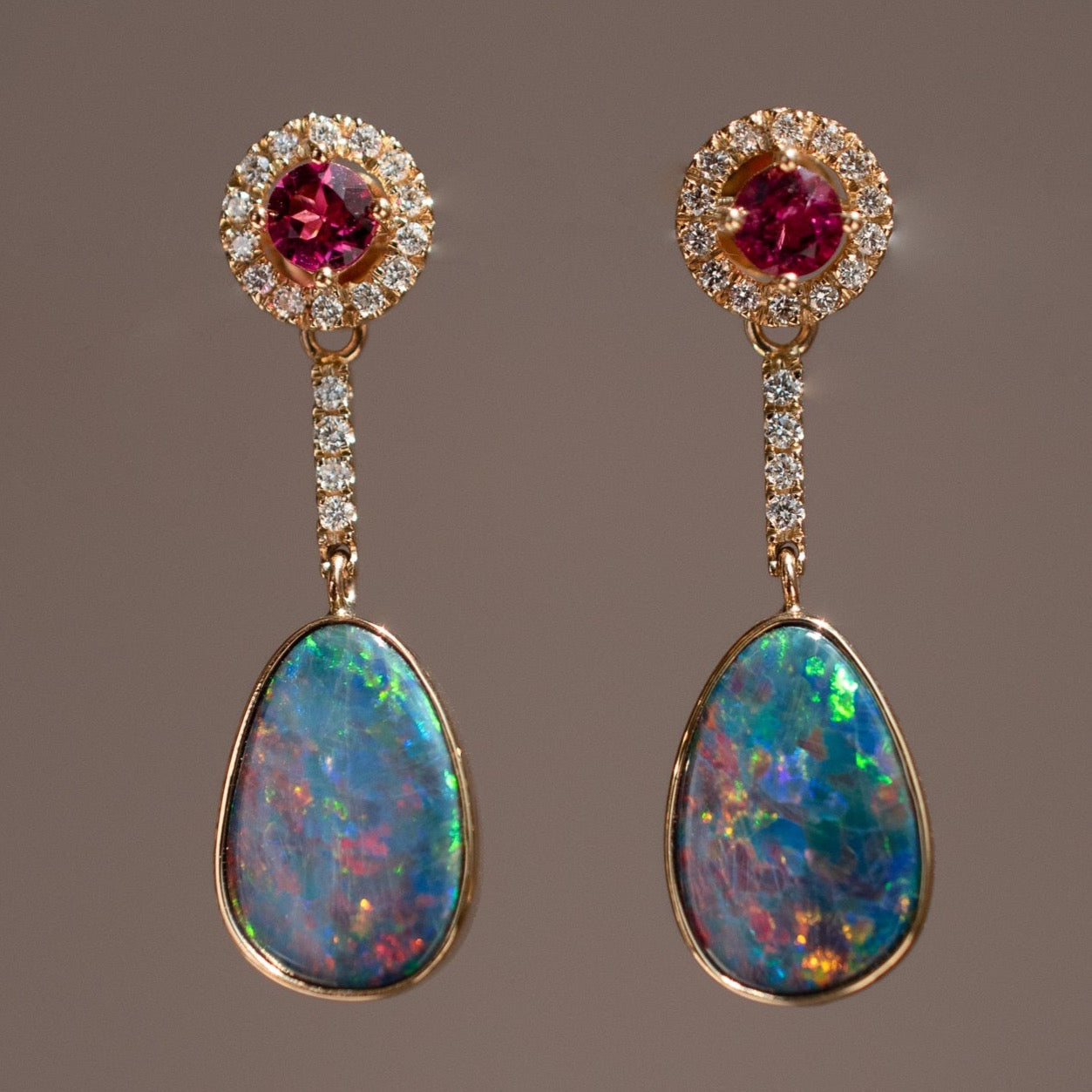 Ice & Fire Opal Earrings