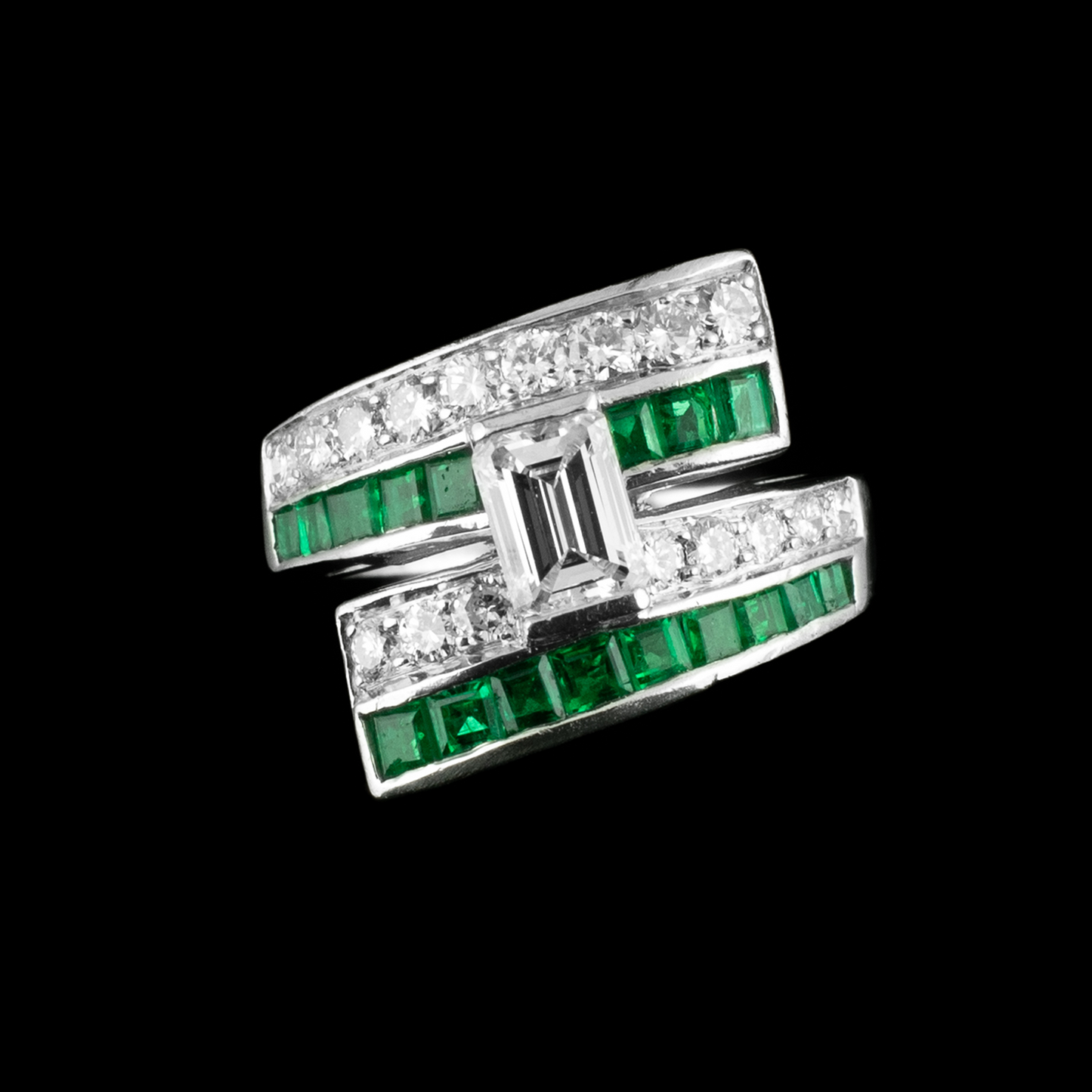 The Crossed Paths Emerald Ring