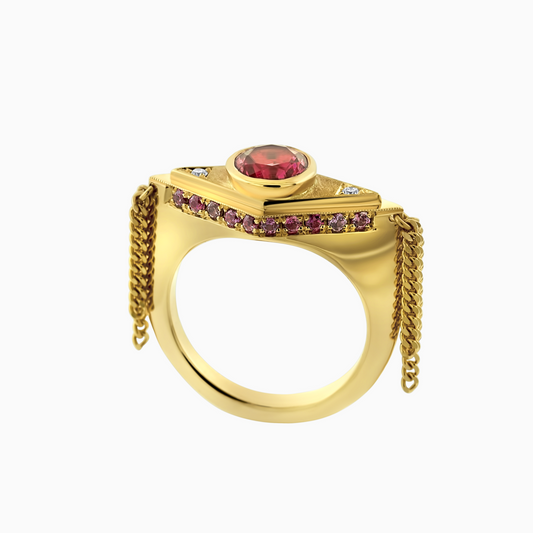 Epaulette Ring in Pink Spinel | 14k | Size 7.5
